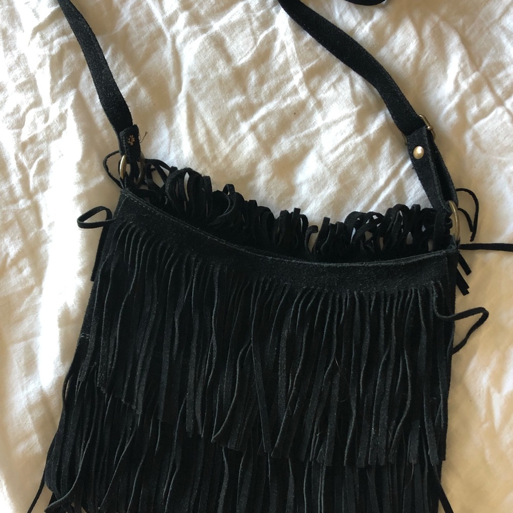 Black Fringe Crossbody Bag